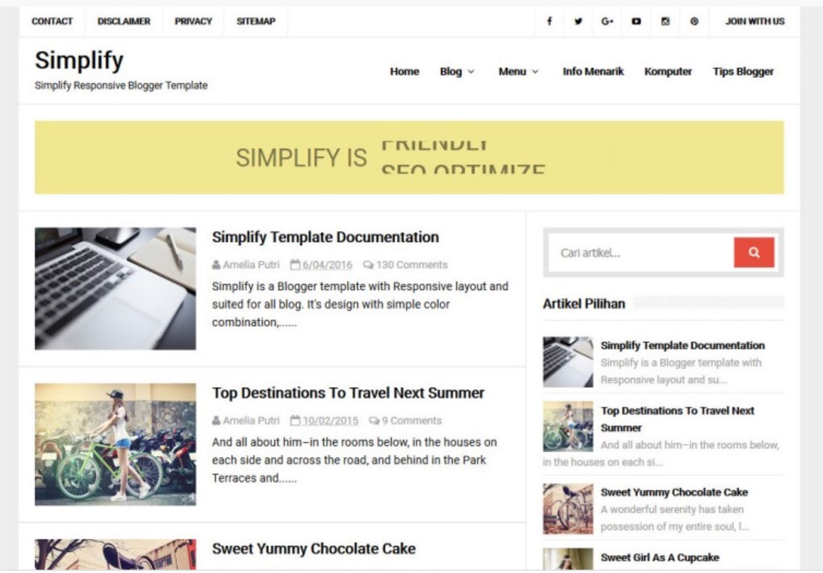 simpifly template blogger