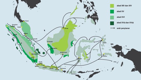Peta persebaran Islam di Indonesia